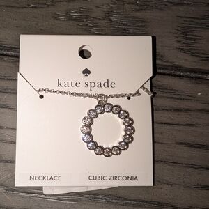 Kate Spade Silver Circle Necklace with Cubic Zirconia
